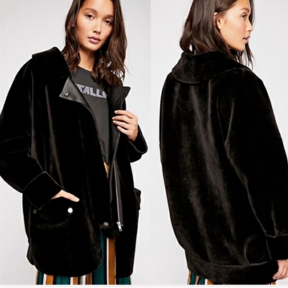 Free people Lindsay Faux Sherpa Coat